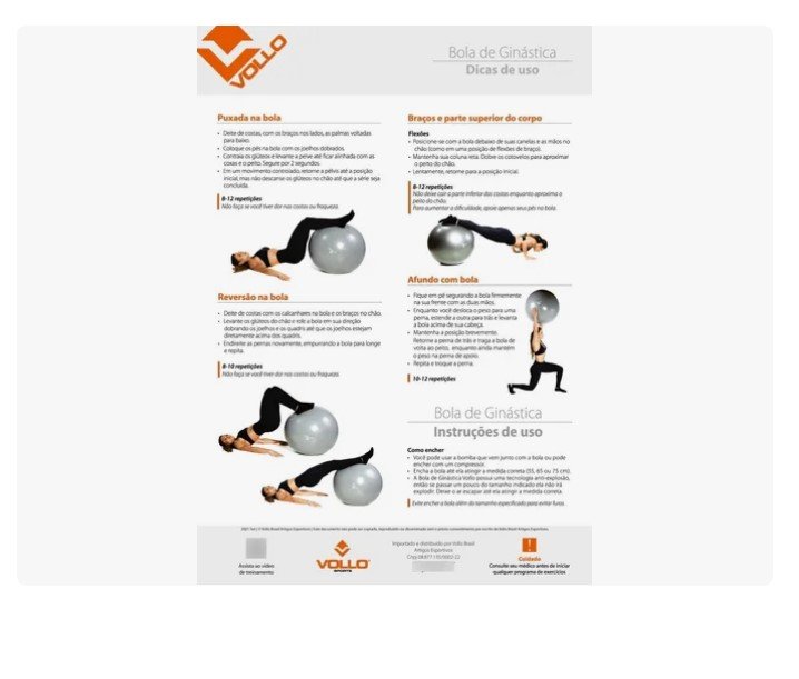 Bola de Ginástica GYM BALL c/bomba Vollo
