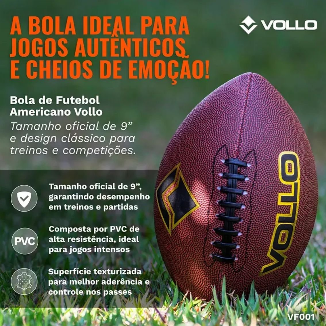 Bola Futebol Americano Vollo VF00