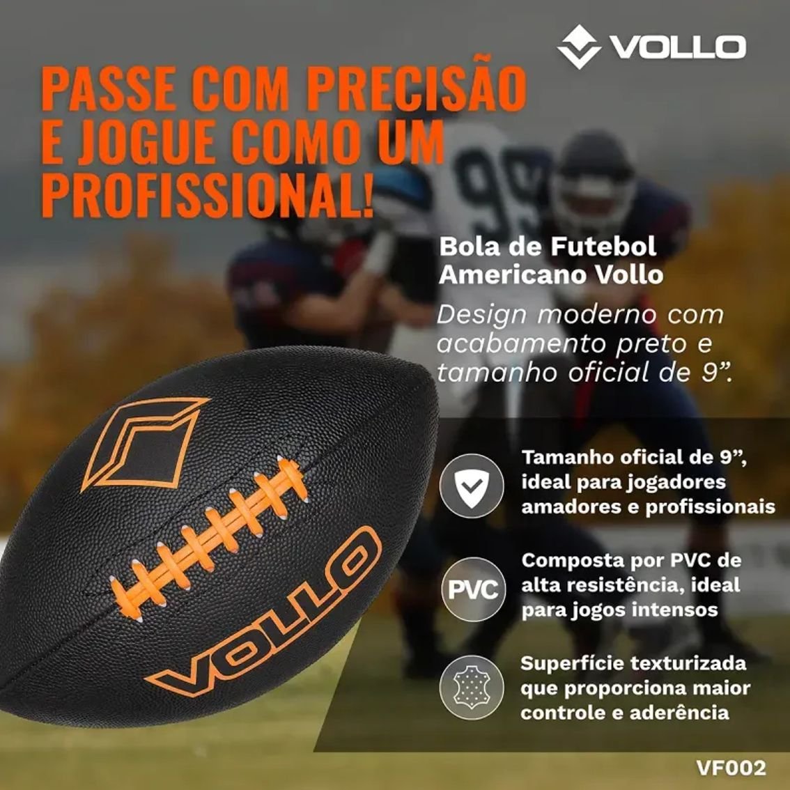 Bola Futebol Americano Vollo VF00