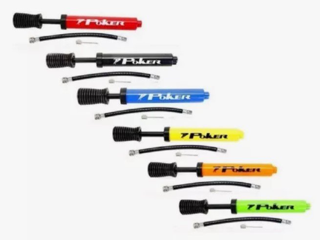 Bomba Encher Bola E Bicicleta Dupla Ação Poker 08041