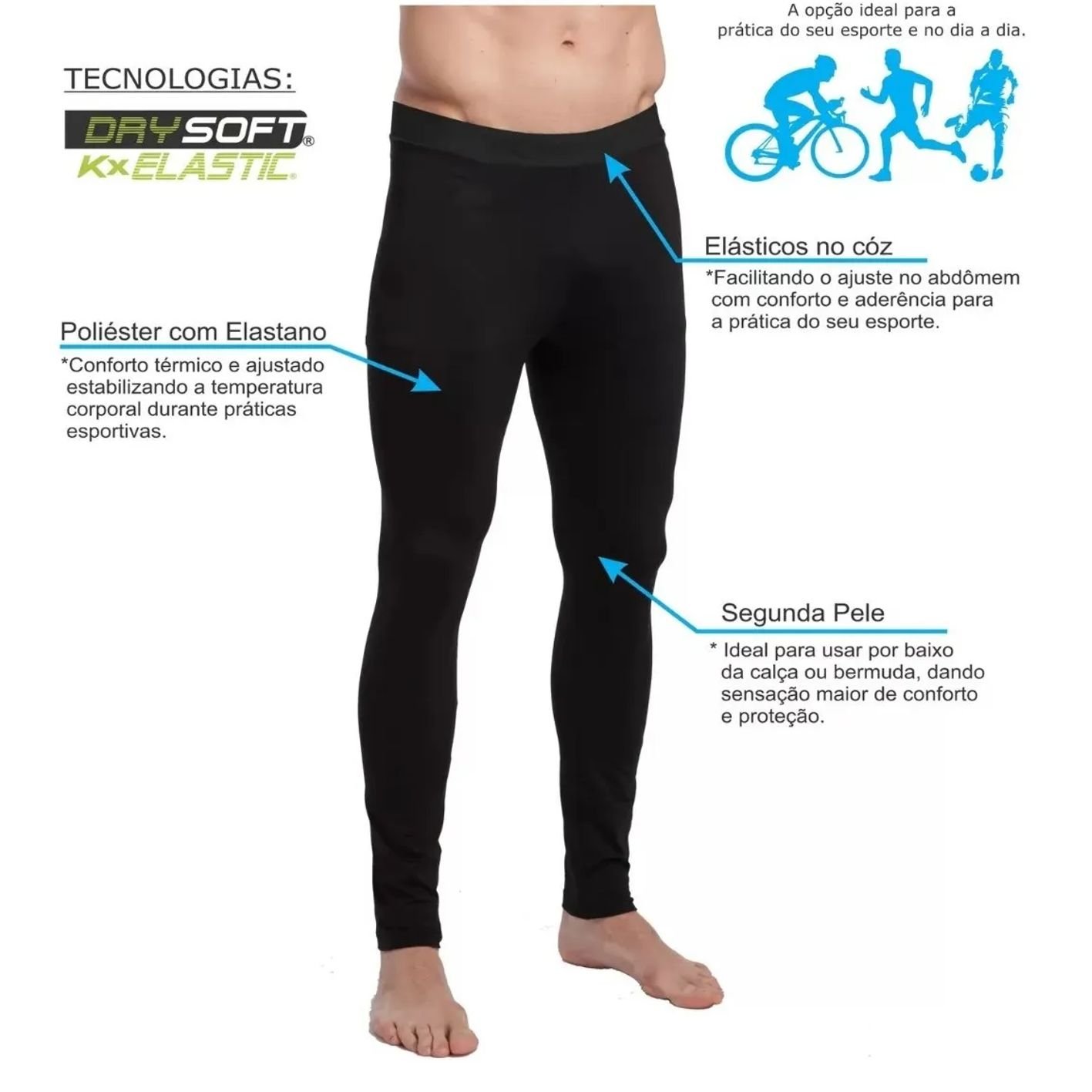 Calça Térmica Segunda Pele Masculina Kanxa 6420