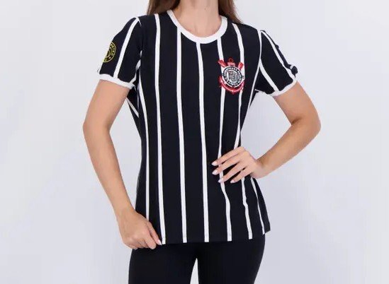 Camisa Corinthians Feminina Listrada Malha 31499