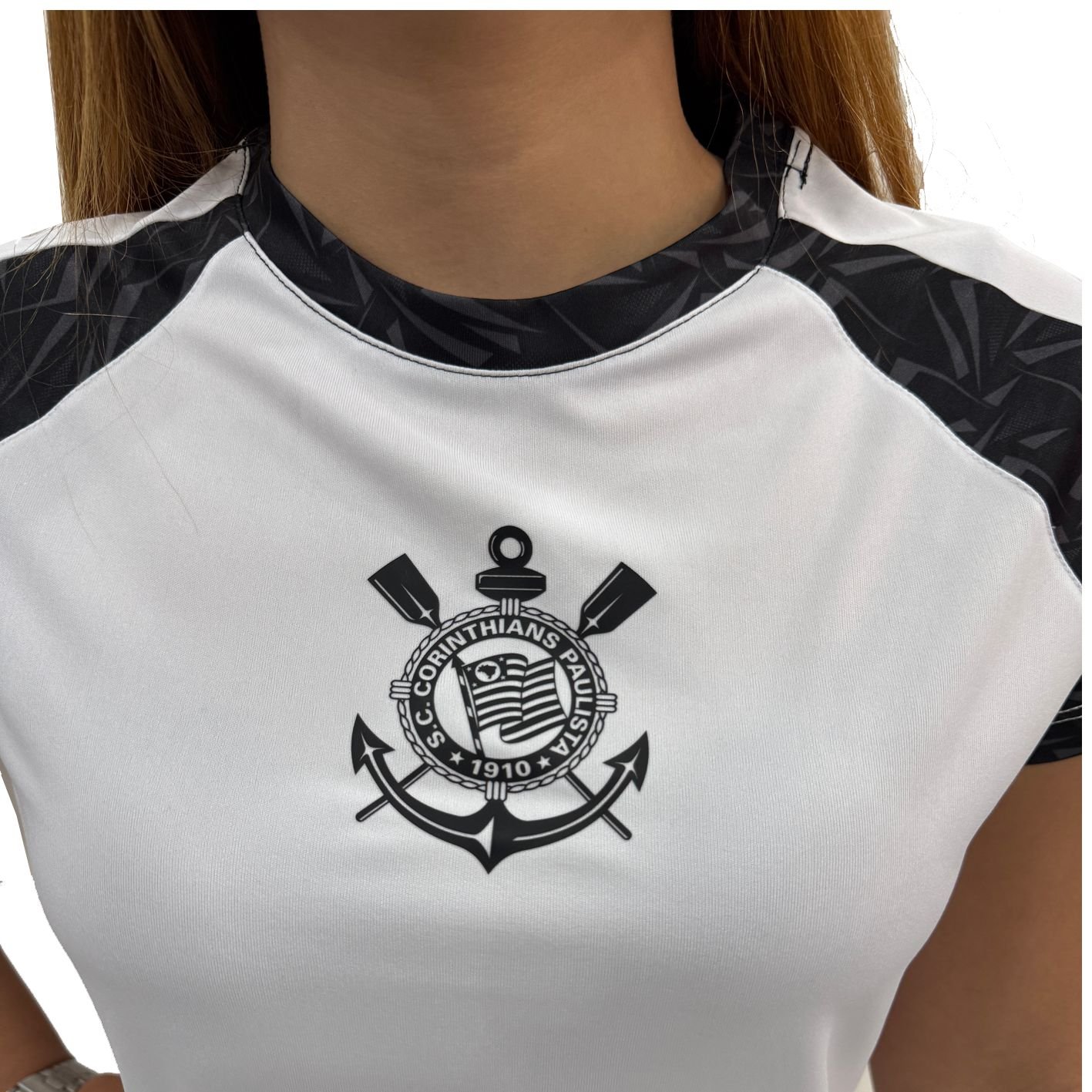 Camisa Corinthians Feminina Raglan Gola Careca 32665