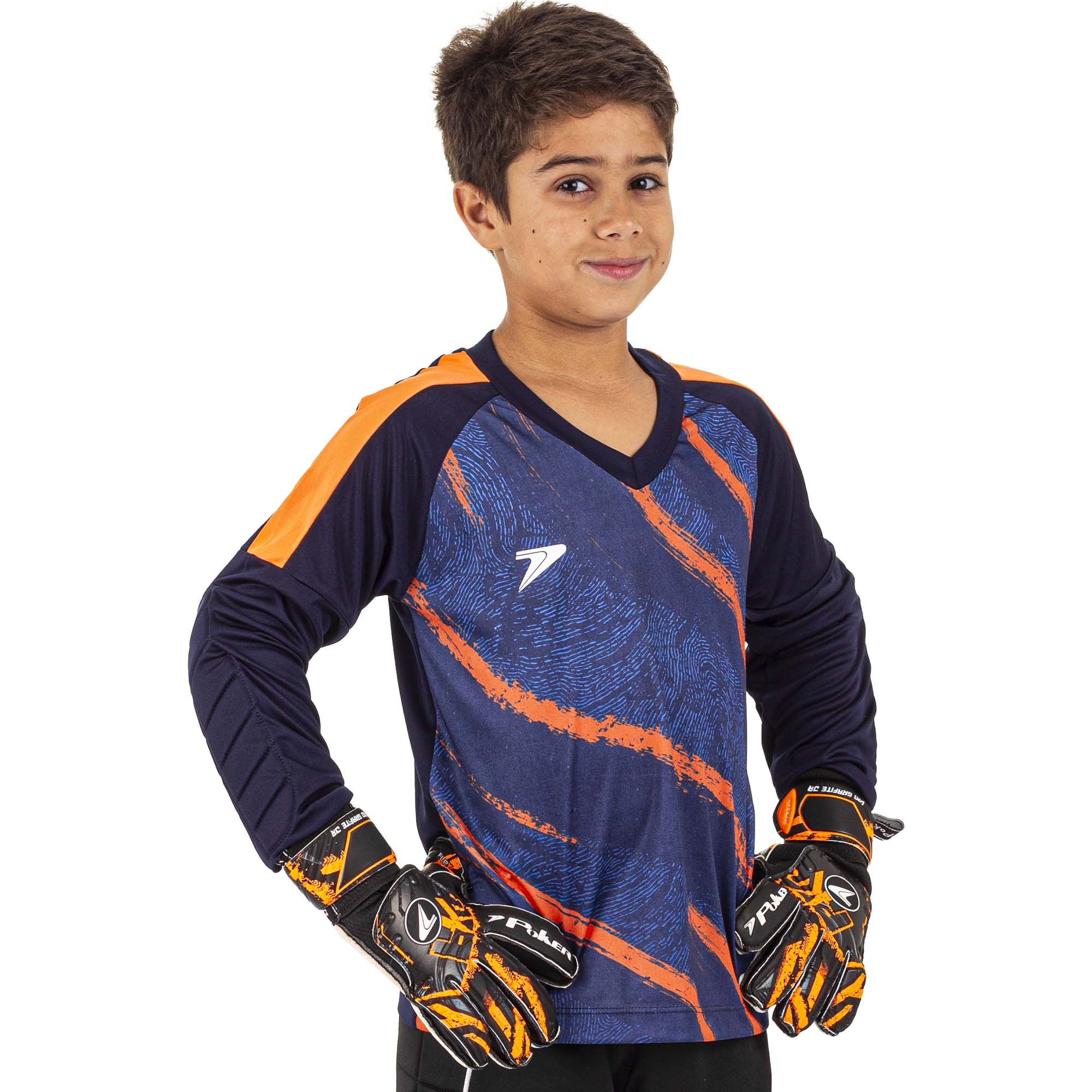 Camisa De Goleiro Poker Infantil Sublimada Orbit M/L 04459