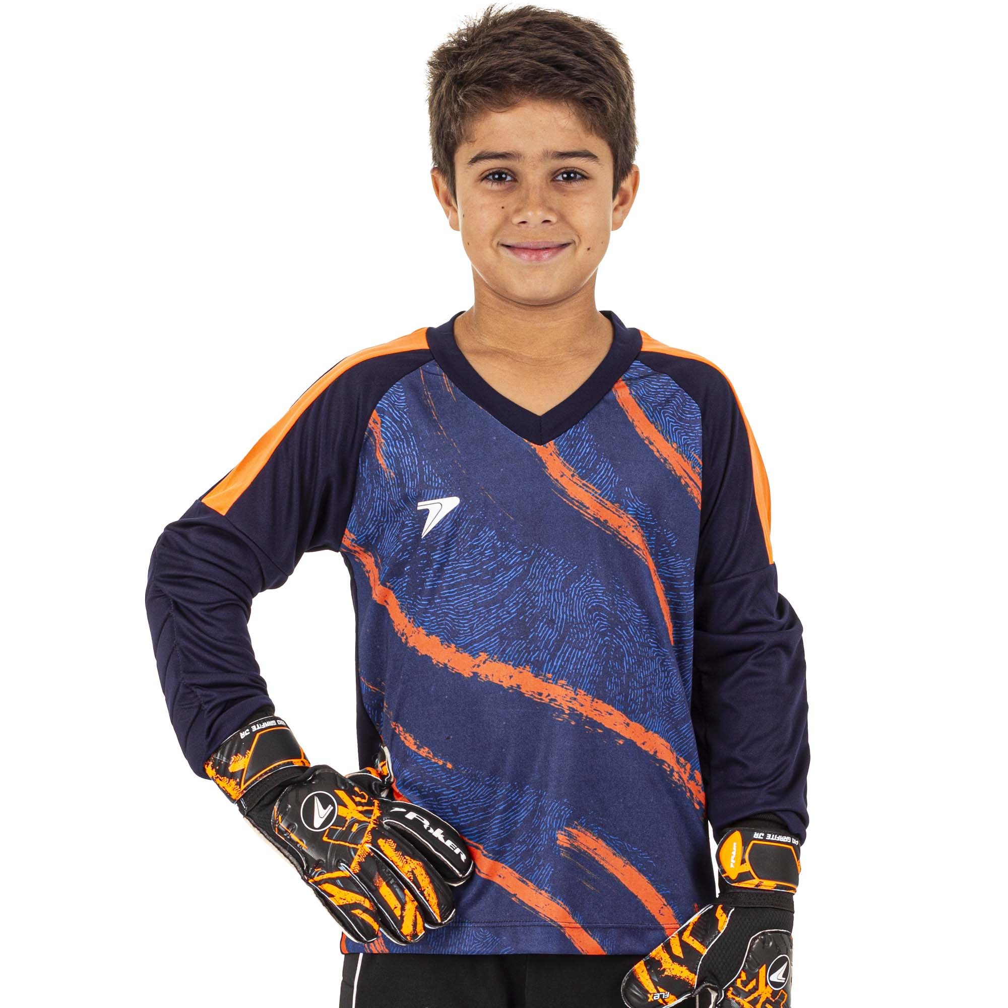 Camisa De Goleiro Poker Infantil Sublimada Orbit M/L 04459