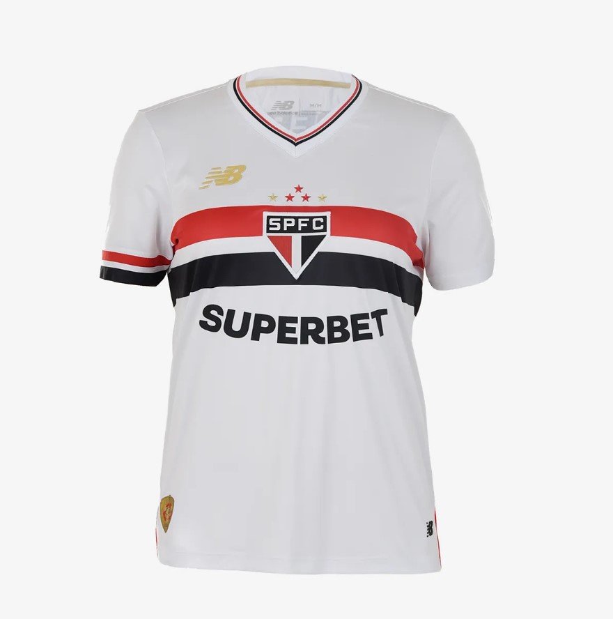 Camisa São Paulo I Feminina 2025 C/PATROCINIO New Balance WT831807