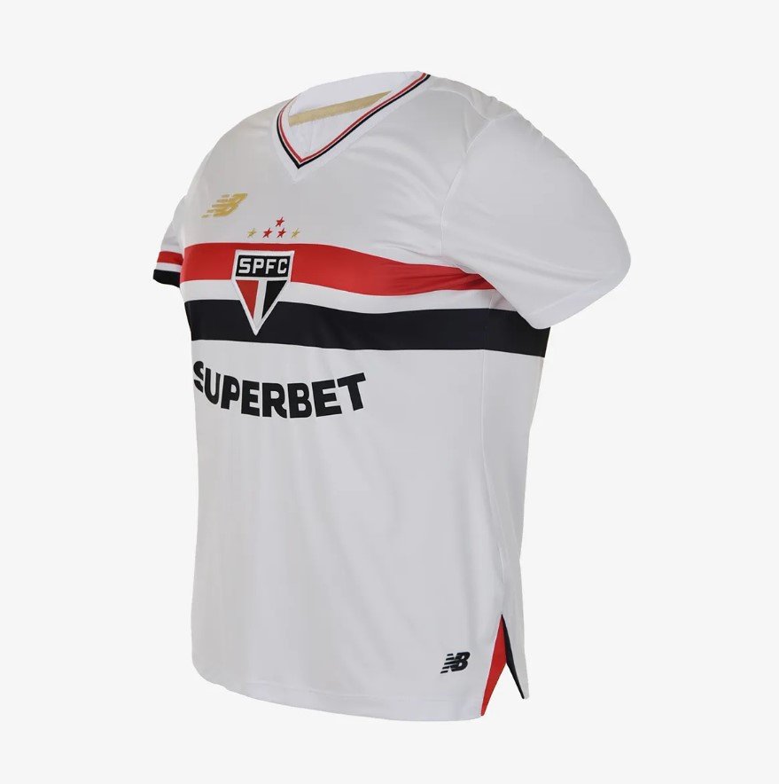 Camisa São Paulo I Feminina 2025 C/PATROCINIO New Balance WT831807