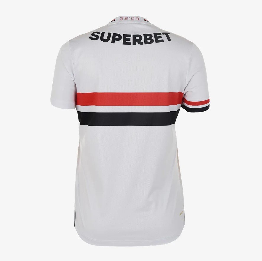 Camisa São Paulo I Feminina 2025 C/PATROCINIO New Balance WT831807