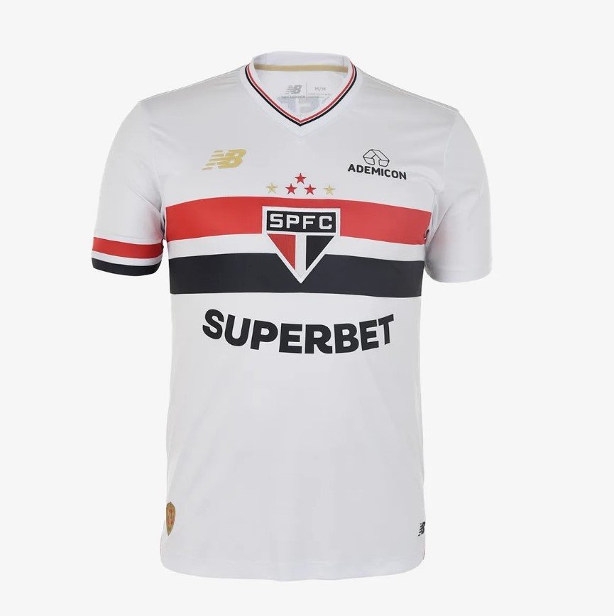 Camisa São Paulo I Feminina 2025 C/PATROCINIO New Balance WT831807