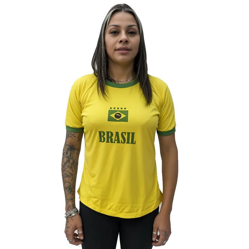 Camiseta Brasil Feminina TRB Torcedor Copa Comemorativa