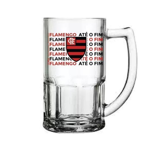 Caneca de Vidro Chopp 119033 Flamengo Oficial 340ml