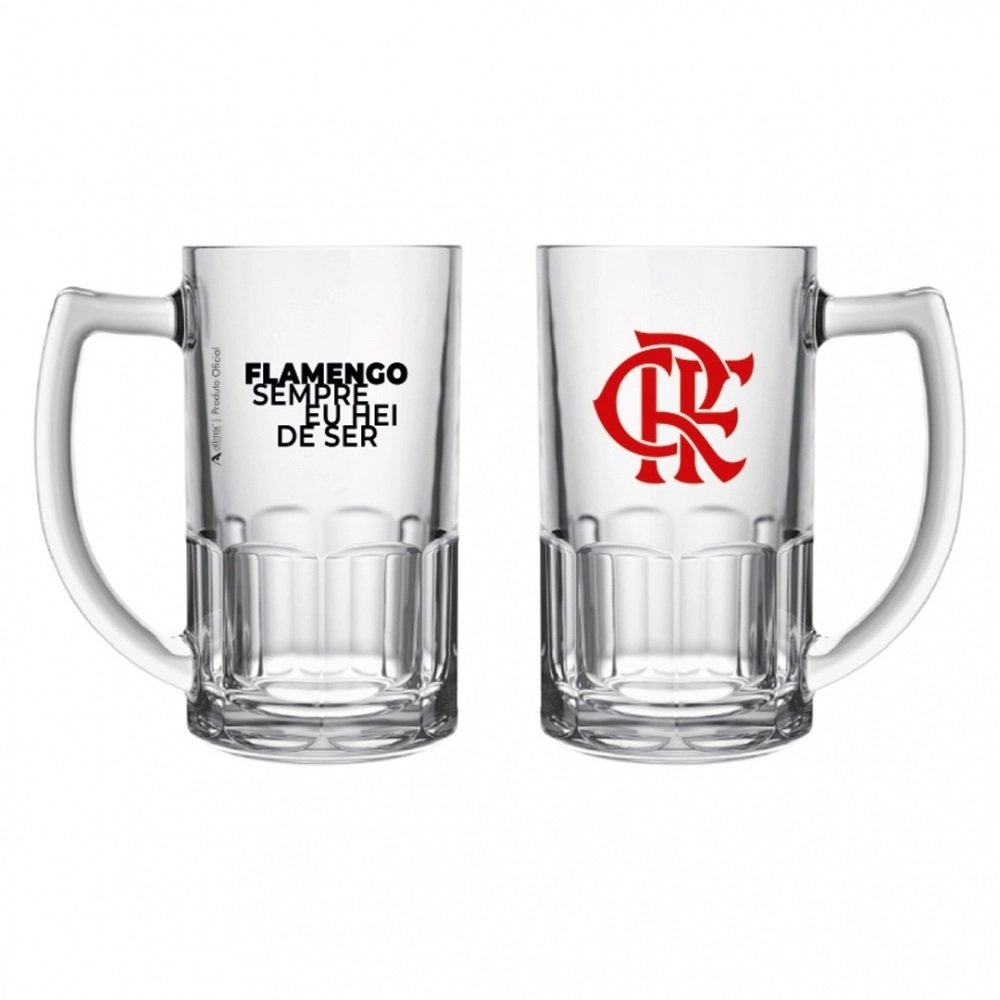 Caneca de Vidro Chopp 119033 Flamengo Oficial 340ml