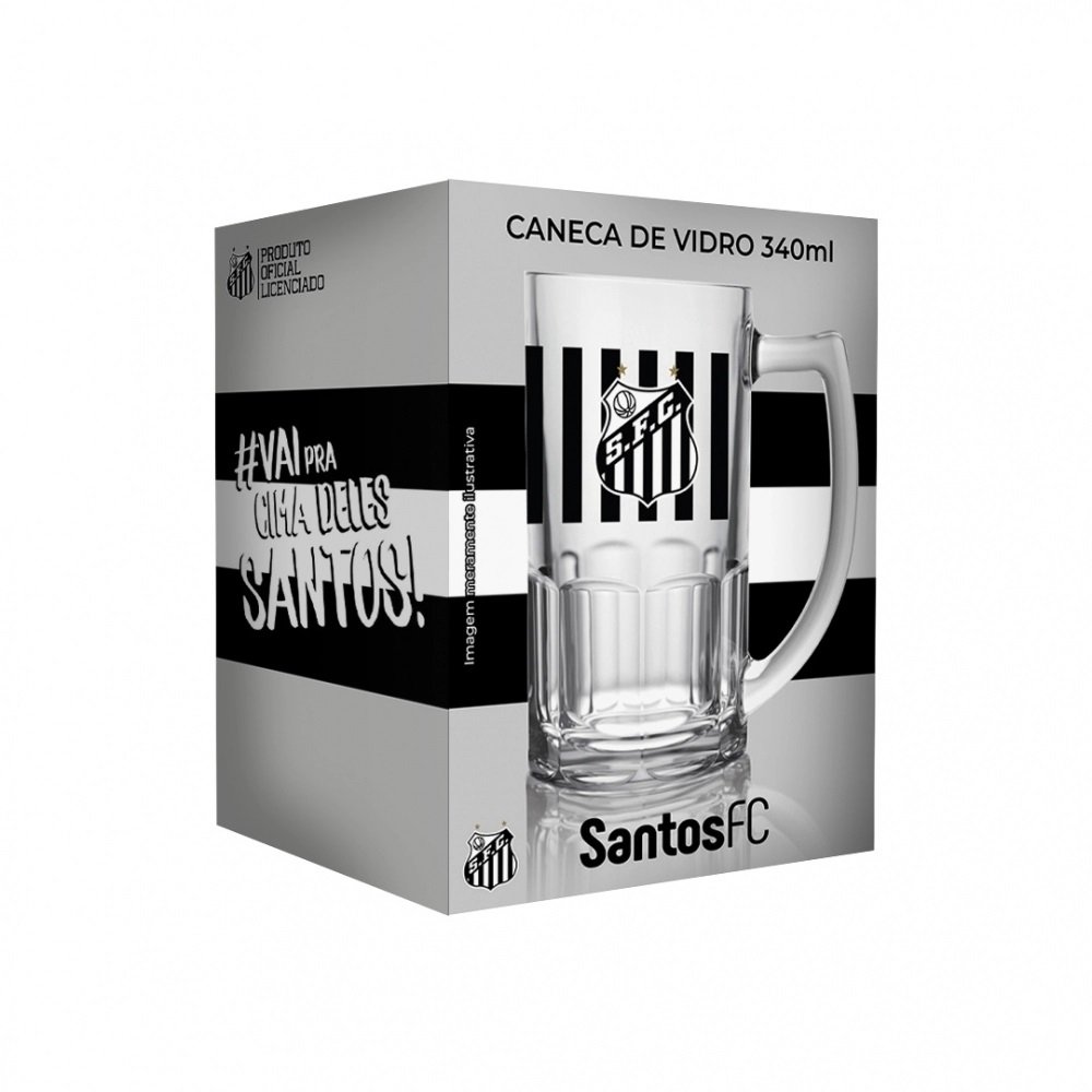 Caneca de Vidro Chopp 119037 Santos Oficial 340ml