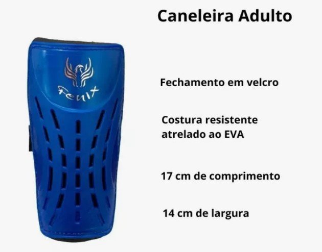 Caneleira Adulto Futebol Fênix 111 Cores Sortidas