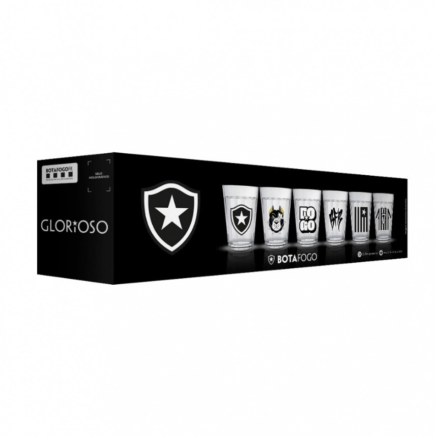 Copo Americano Kit Com 6 Botafogo 2916032 Oficial Licenciada