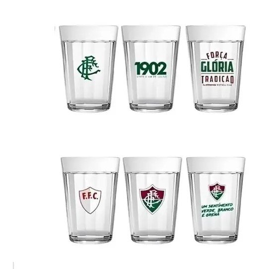 Copo Americano Kit Com 6 Fluminense 2916035 Oficial Licenciada