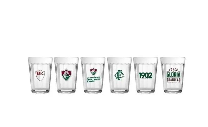 Copo Americano Kit Com 6 Fluminense 2916035 Oficial Licenciada