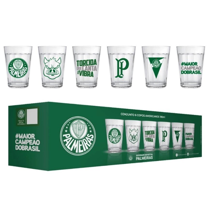 Copo Americano Kit Com 6 Palmeiras 2916038 Oficial Licenciada