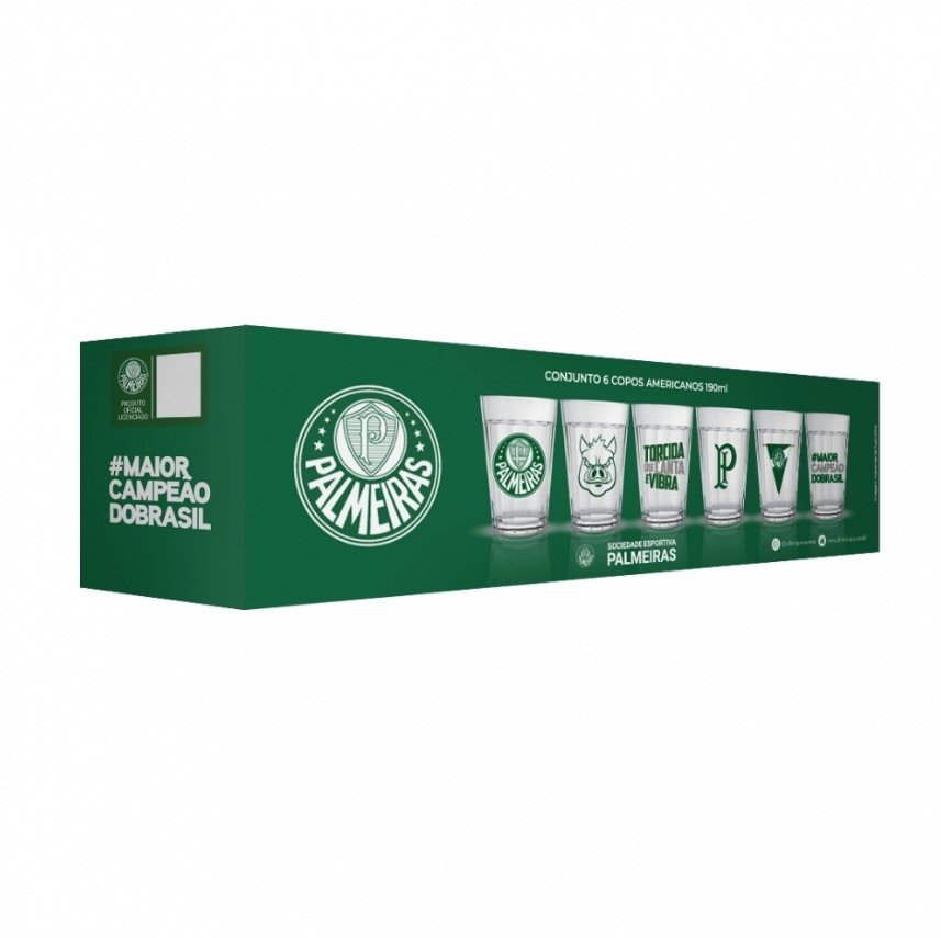 Copo Americano Kit Com 6 Palmeiras 2916038 Oficial Licenciada