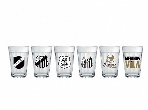 Copo Americano Kit Com 6 Santos 2916037 Oficial Licenciada
