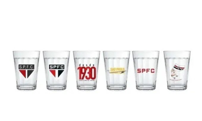 Copo Americano Kit Com 6 São paulo 2916036 Oficial Licenciada