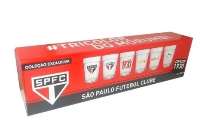 Copo Americano Kit Com 6 São paulo 2916036 Oficial Licenciada