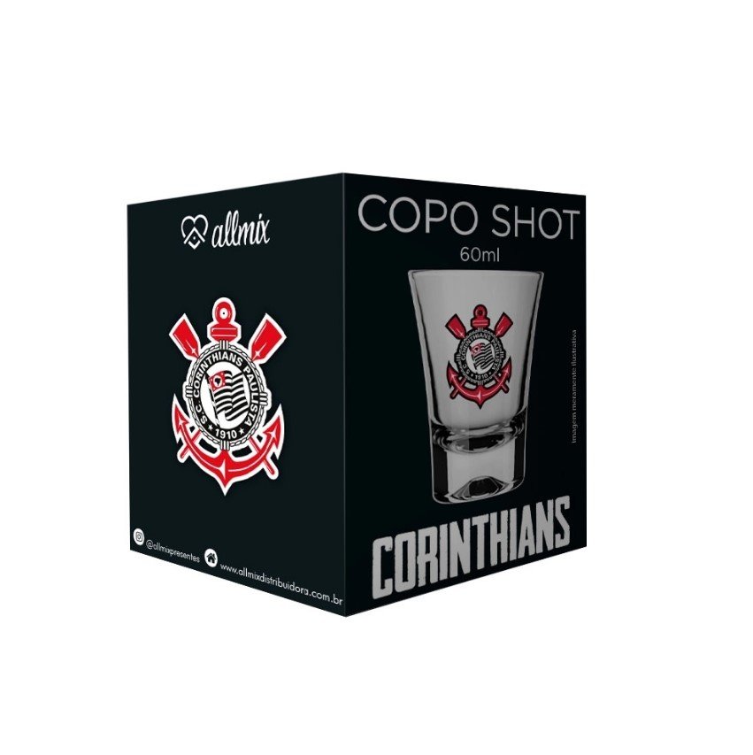 Copo Corinthians Shot 60ml Oficial Licenciado