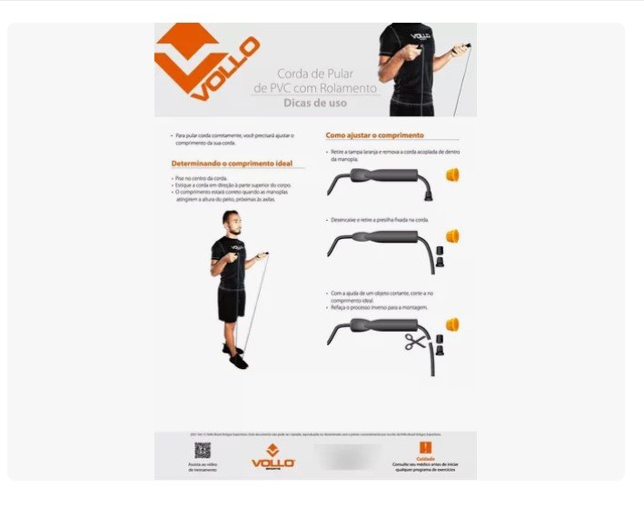 Corda de pular PVC C/rolamento Vollo VLS3118