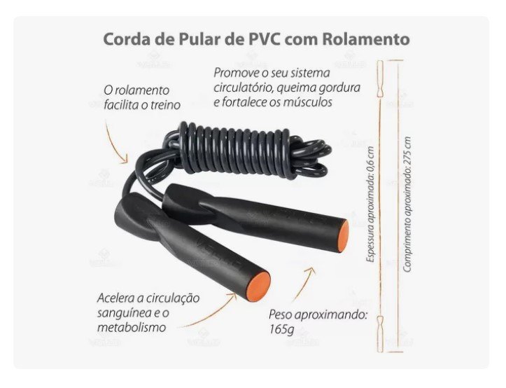 Corda de pular PVC C/rolamento Vollo VLS3118