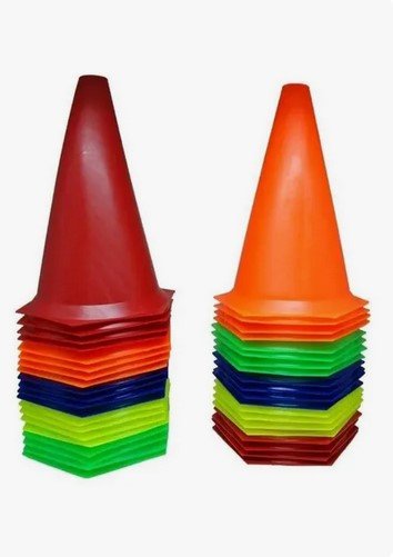 Kit 10 peças Cone 24cm Pequeno Treino Futebol Academia Funcional Ref.16