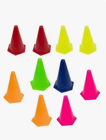 Kit 10 peças Cone 24cm Pequeno Treino Futebol Academia Funcional Ref.16