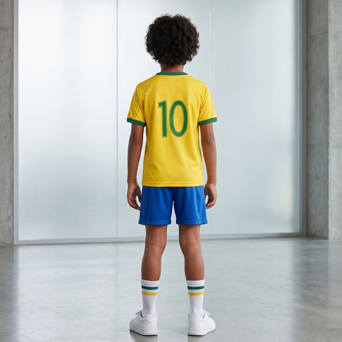 KIT Brasil Camisa+Calção+Meia Infantil Futebol TRB - NT