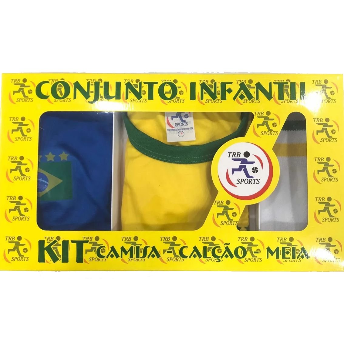 KIT Brasil Infantil Camisa+Calção+Meia Futebol TRB