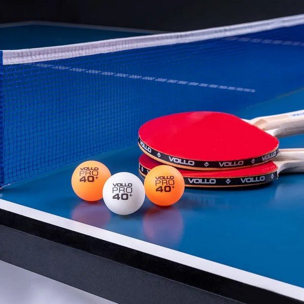 Kit Ping-Pong 2 Raquete + 3 bolas + rede + suporte Vollo VT710-R