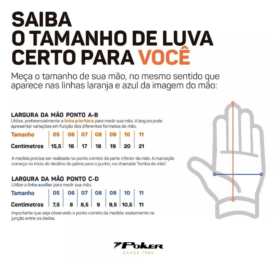 Luva Goleiro Poker Champion 7 Extended Profissional 01032