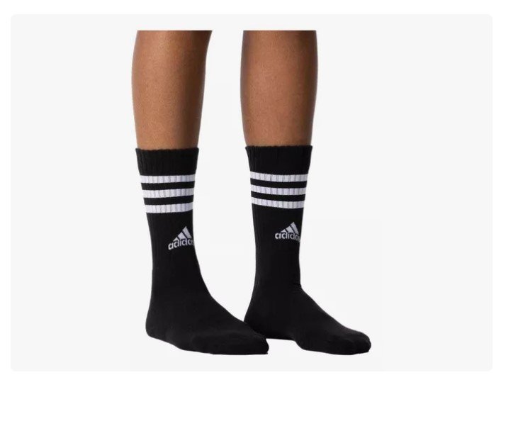 Meia Adidas Cano Longo 3 listras Pack 3 IC1321