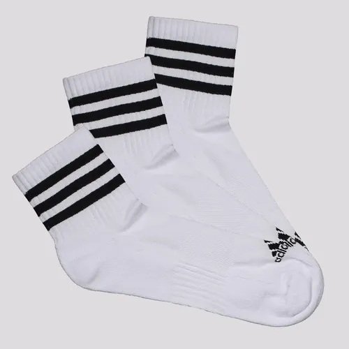 Meia adidas Cano Medio 3 pares Listras KD6388