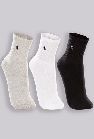 Meia Cano Medio Kit 3 Pares Sport Lupo 03248-089