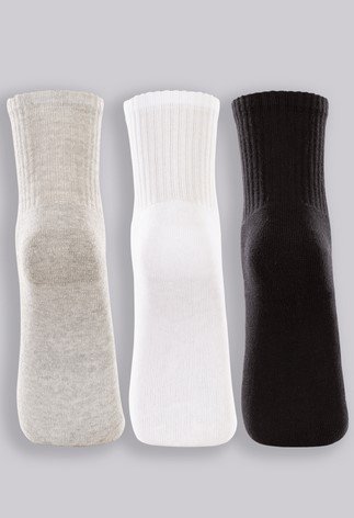 Meia Cano Medio Kit 3 Pares Sport Lupo 03248-089