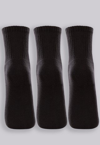 Meia Cano Medio Kit 3 Pares Sport Lupo 03248-089