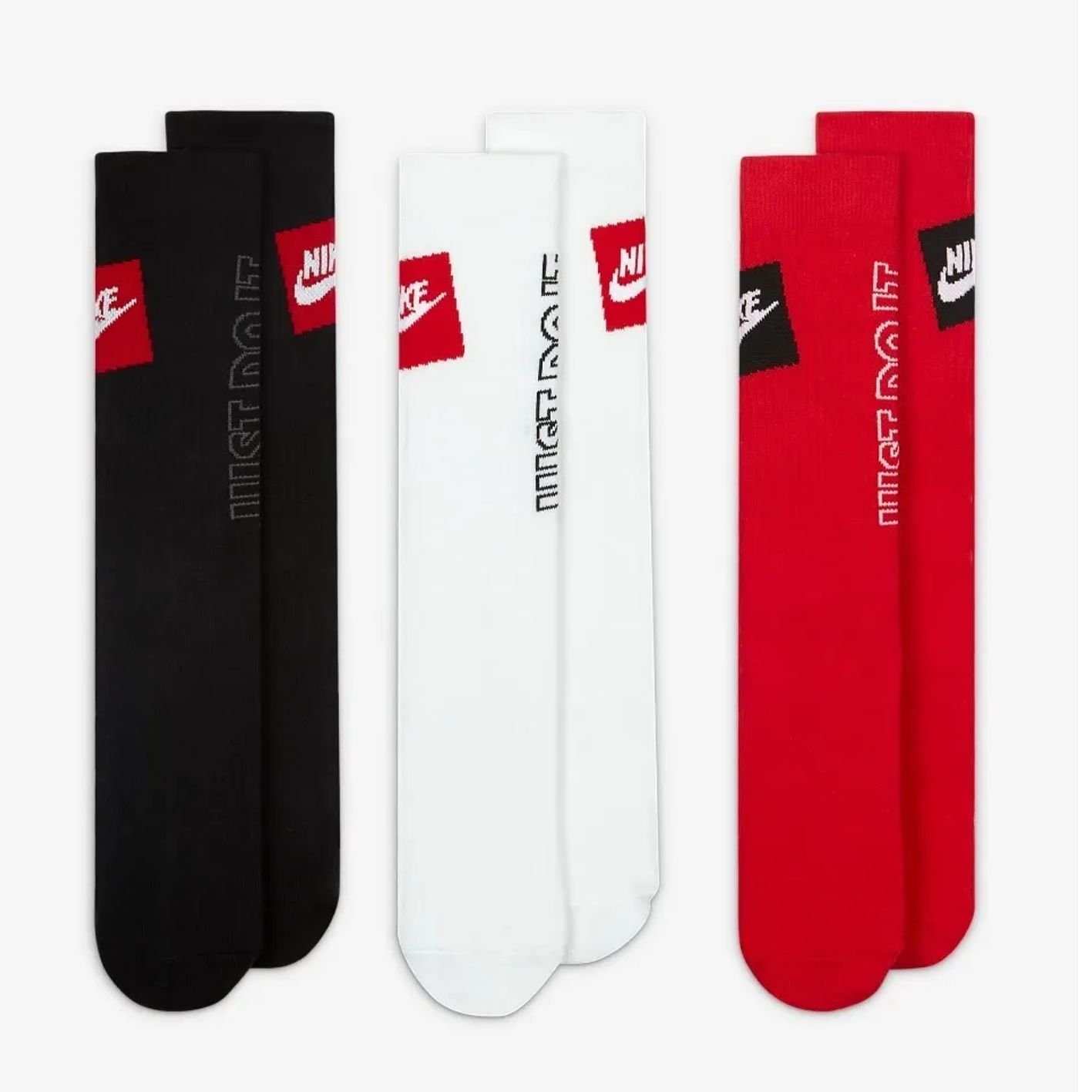 Meia Nike Cano Alto Everyday Essential 3 Pares Da2583-904