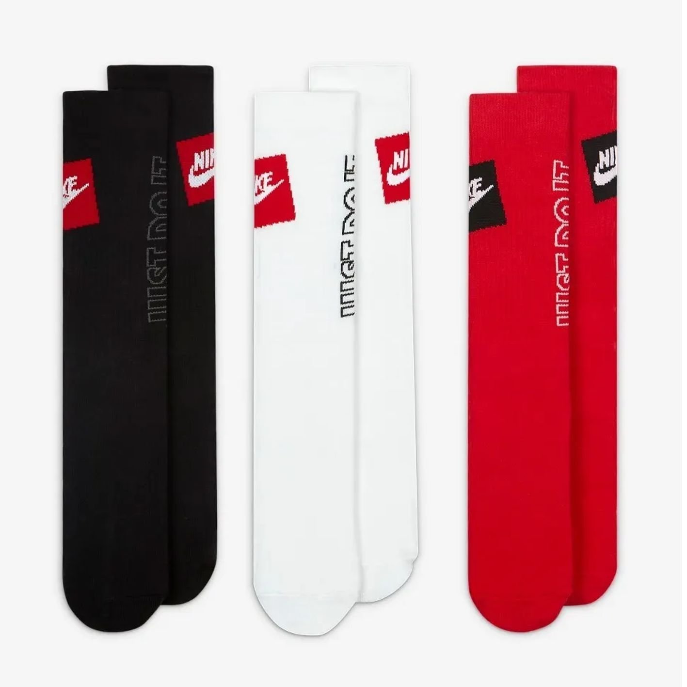 Meia Nike Cano Alto Everyday Essential 3 Pares Da2583-904