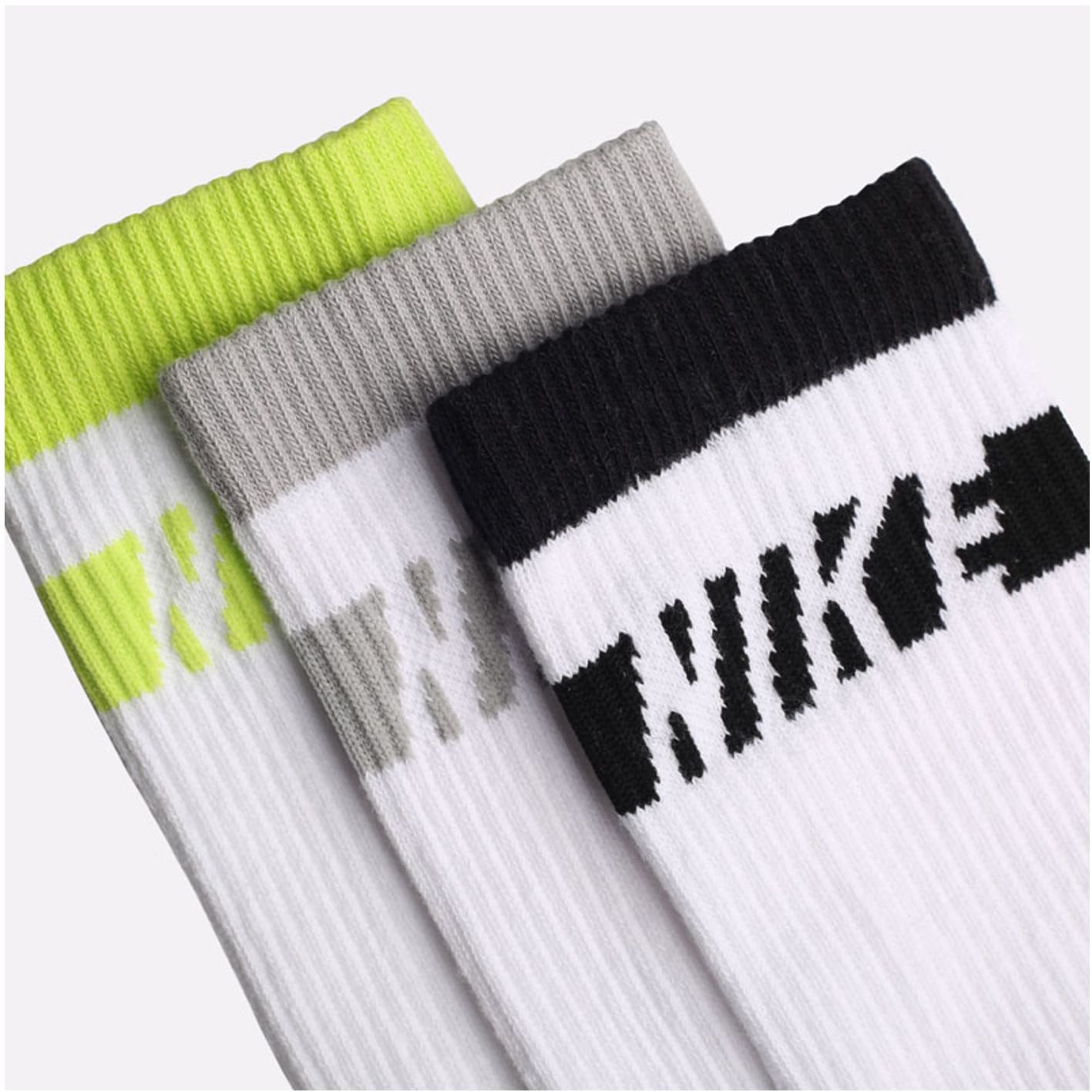 Meia Nike Cano Alto Everyday Plus Crew 3 Pares Cz0502-902