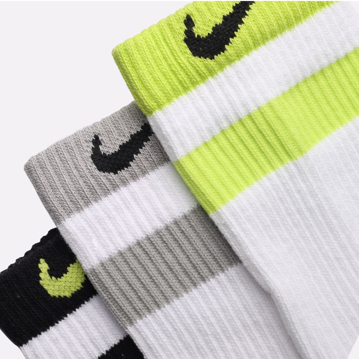 Meia Nike Cano Alto Everyday Plus Crew 3 Pares Cz0502-902