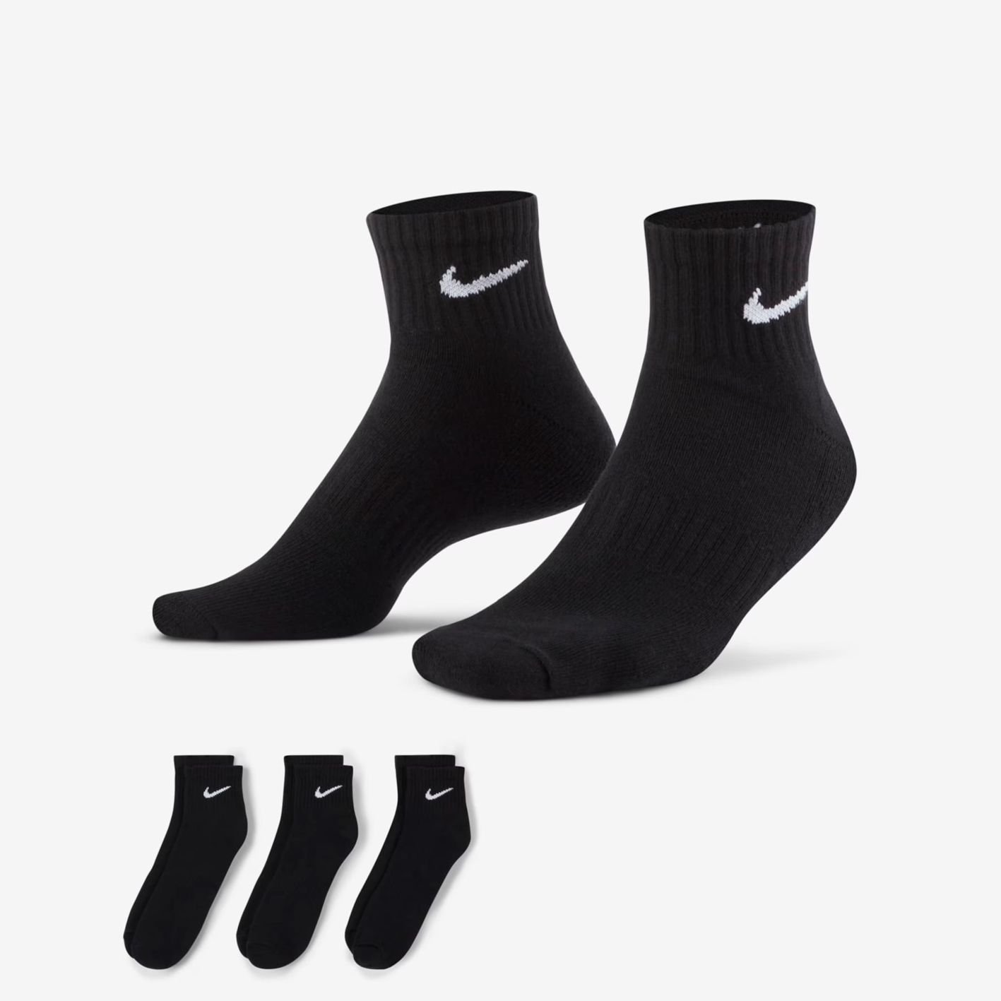 Meia Nike Cano Médio Everyday - Kit 3 Pares Original Sx7667