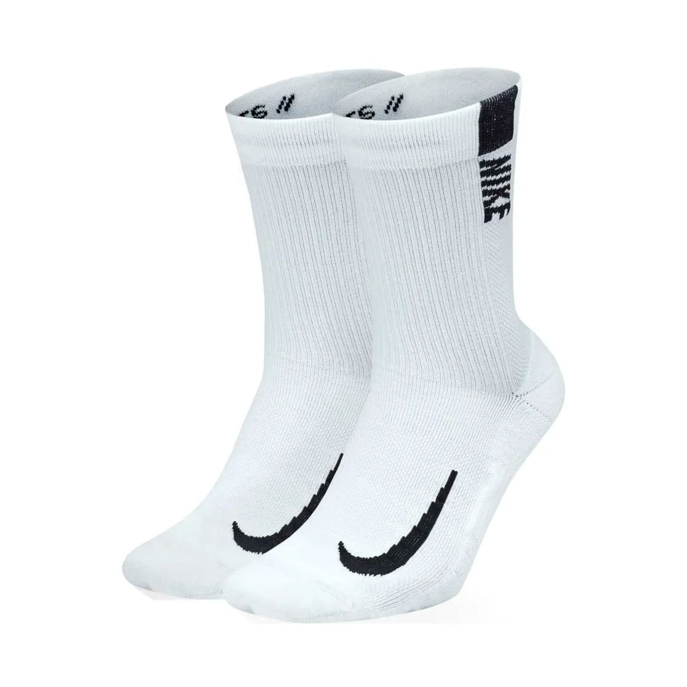 Meia Nike Cano Médio Multiplier Kit 2 Pares Original Sx7557