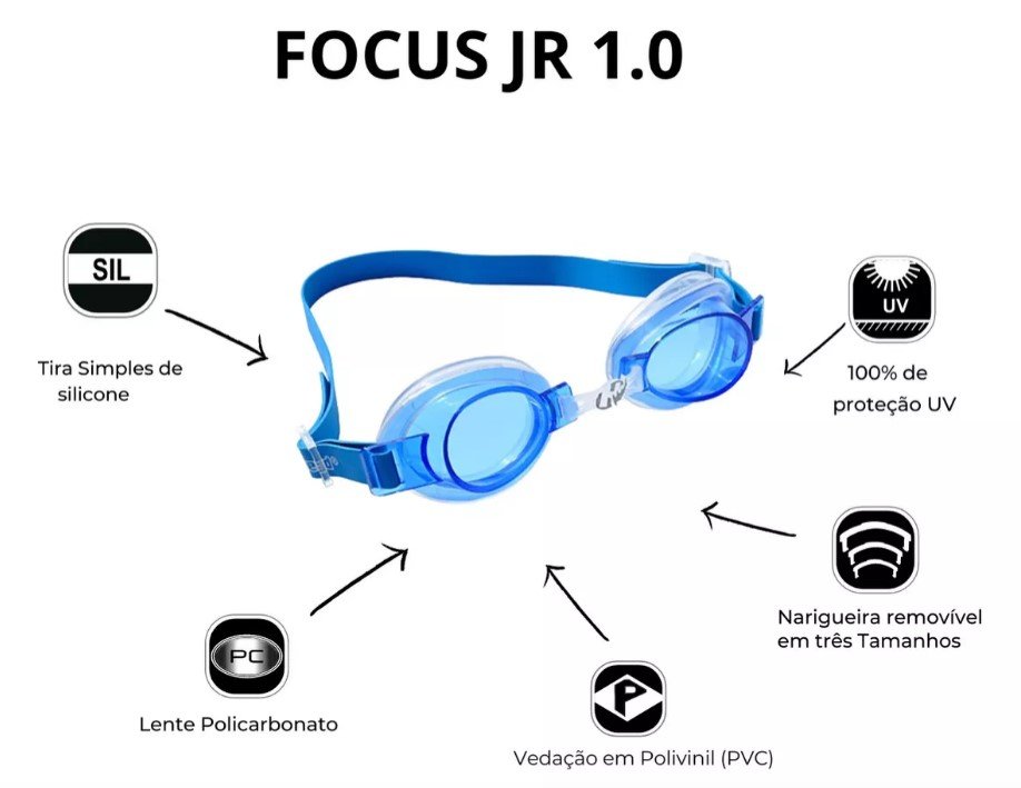 Óculos De Natação Hammerhead Focus 1.0 Jr Infantil