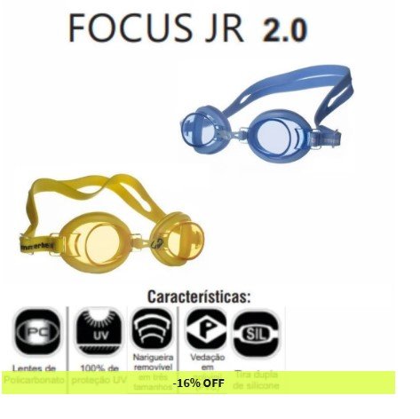Óculos De Natação Hammerhead Focus 2.0 Jr Infantil