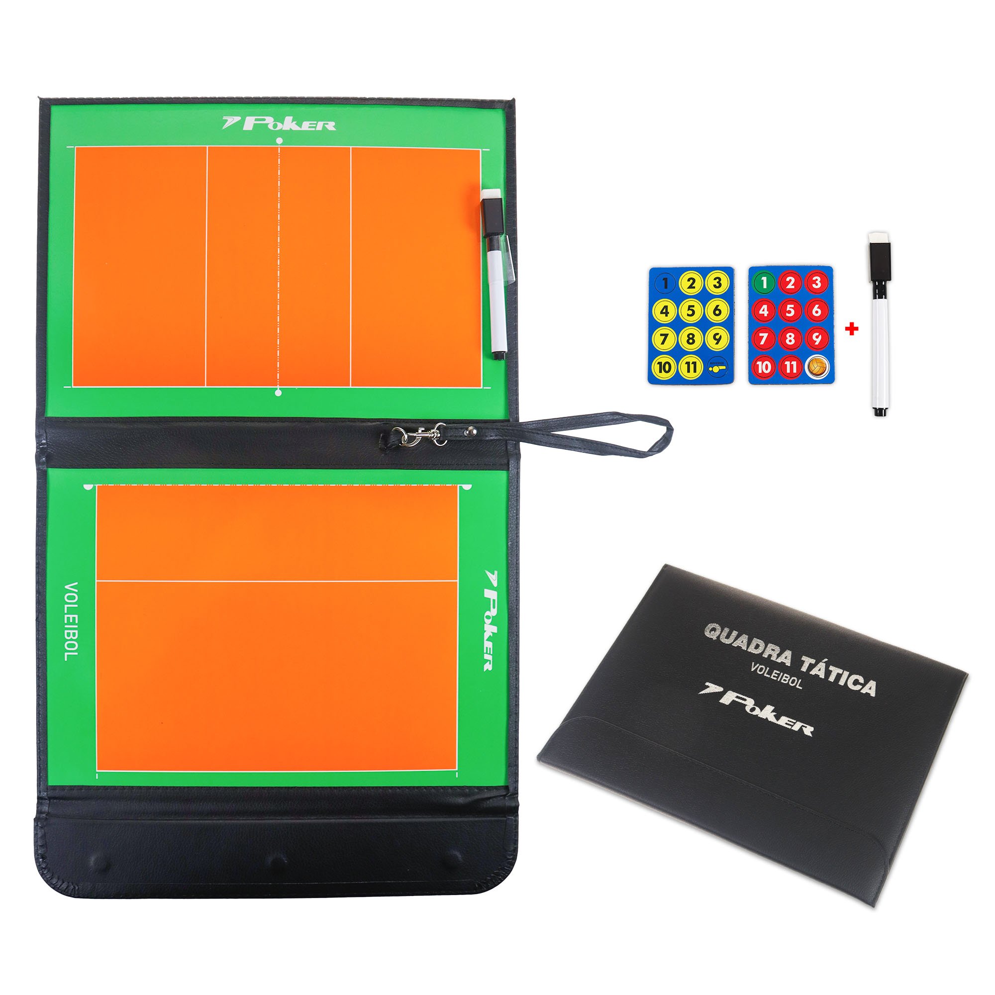 Prancheta Campo Tático com Imã e Caneta Futsal Poker 09168