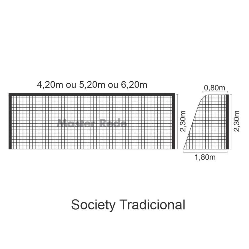 Rede Futebol Society Profissional 5 Metros Fio 2mm F5L2